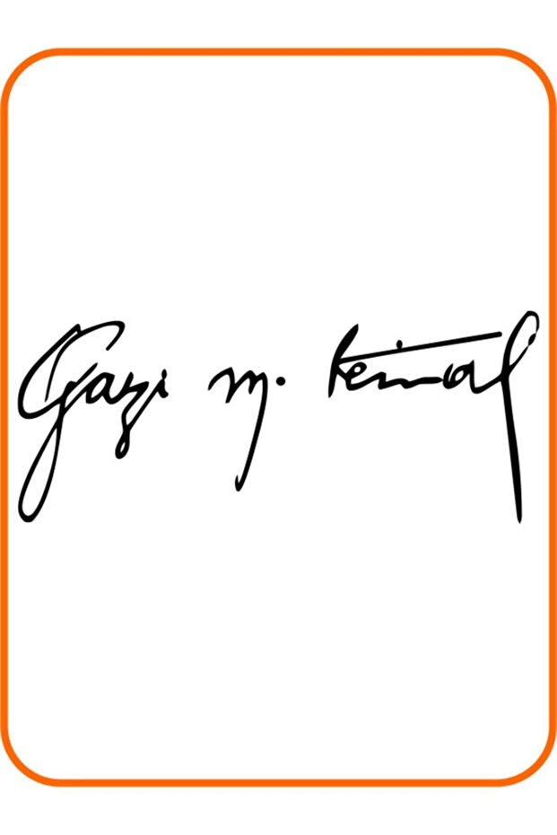 Ataturk Gazi Signature Auto Sticker 24X12 cm Black