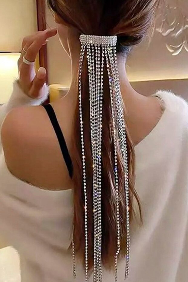 مشبك شعر متدلي على شكل حجر