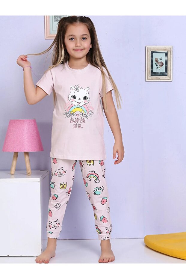 Girls' Cat Pajama Set