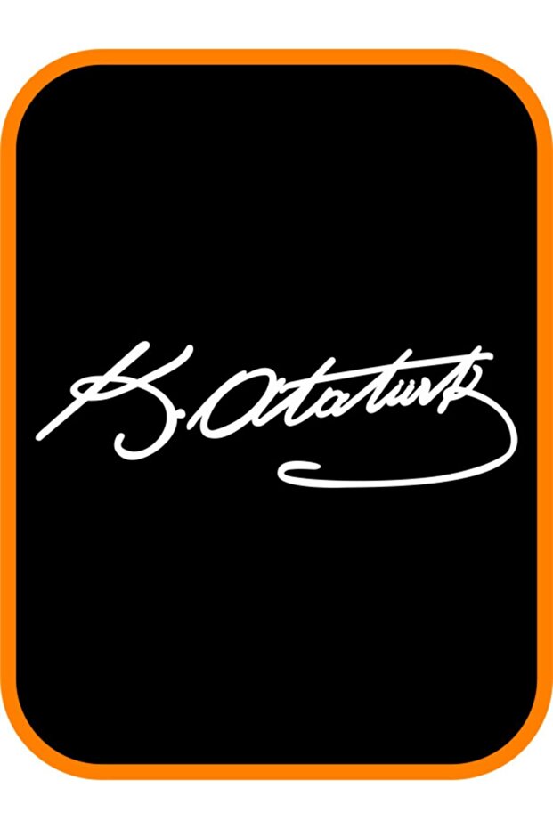 White Atatürk Signature Auto Sticker - 20x7 Cm