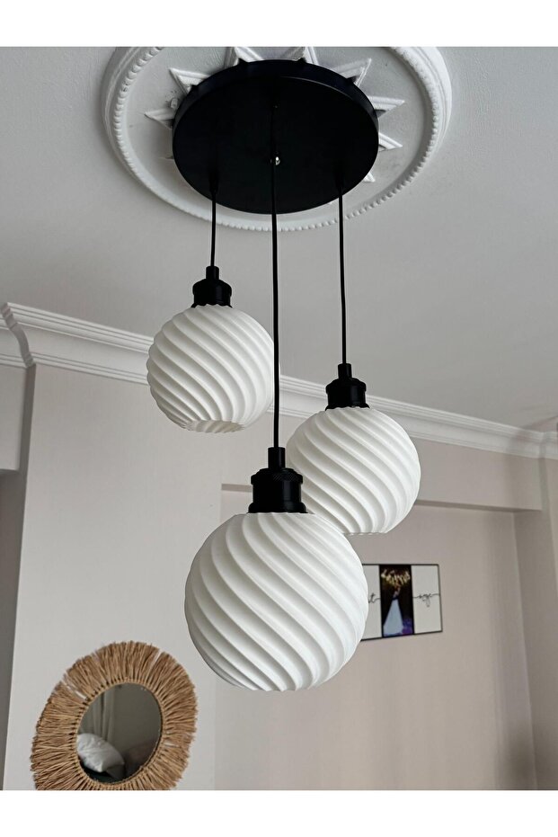 Viola 3 Lü Sarkıt Avize (SİYAH) - 3