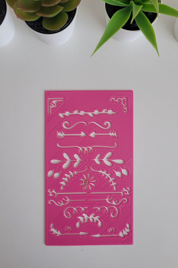 Bullet Journal Yaprak Desenli Başlık Şablon Cetvel - 3