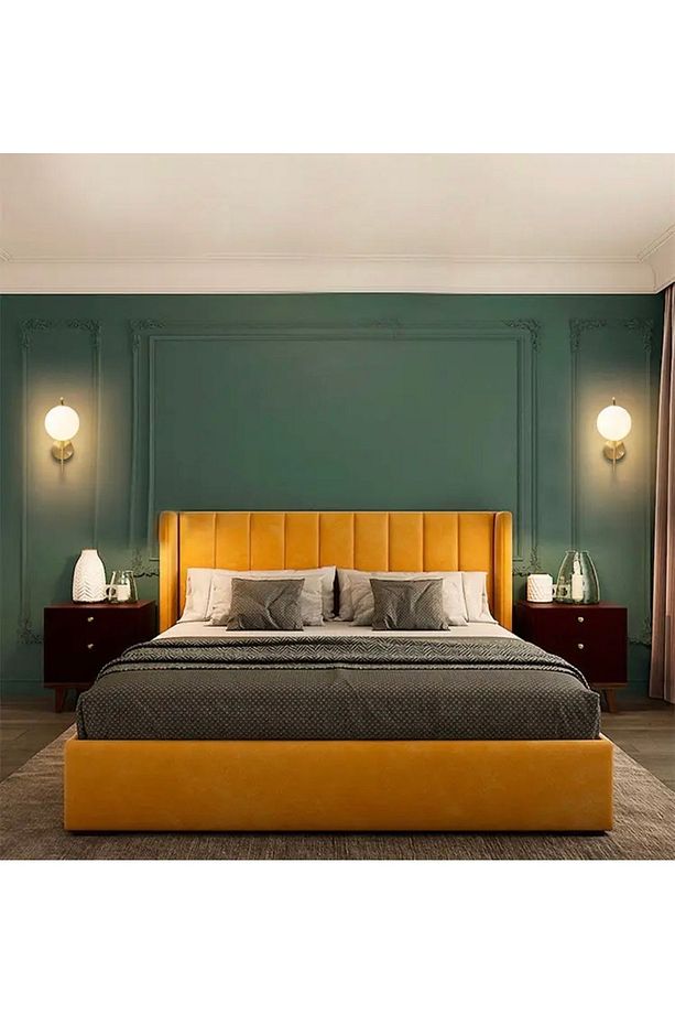 Modern Aplik Eskitme Gold Sarı Beyaz Glop Camlı Duvar Aplik  E-27 Duy Elektrik ile çalışır - 8
