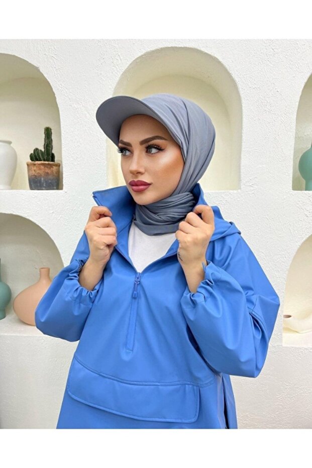 شال حجاب مع قبعة جاهزة للاستخدام اليومي