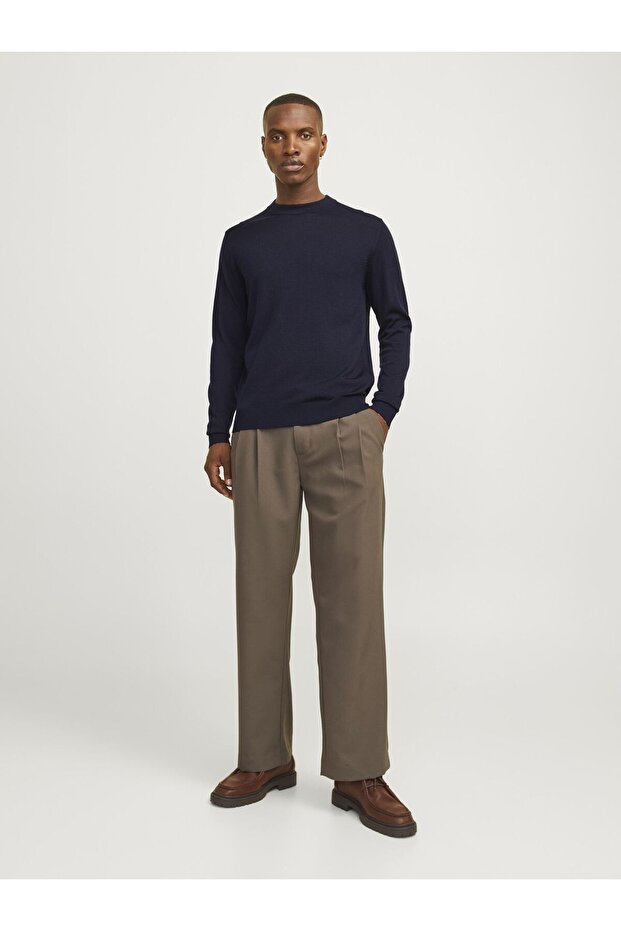 Rundhals ile Strickpullover Rundhals ile Einfarbig Strickpullover - 4