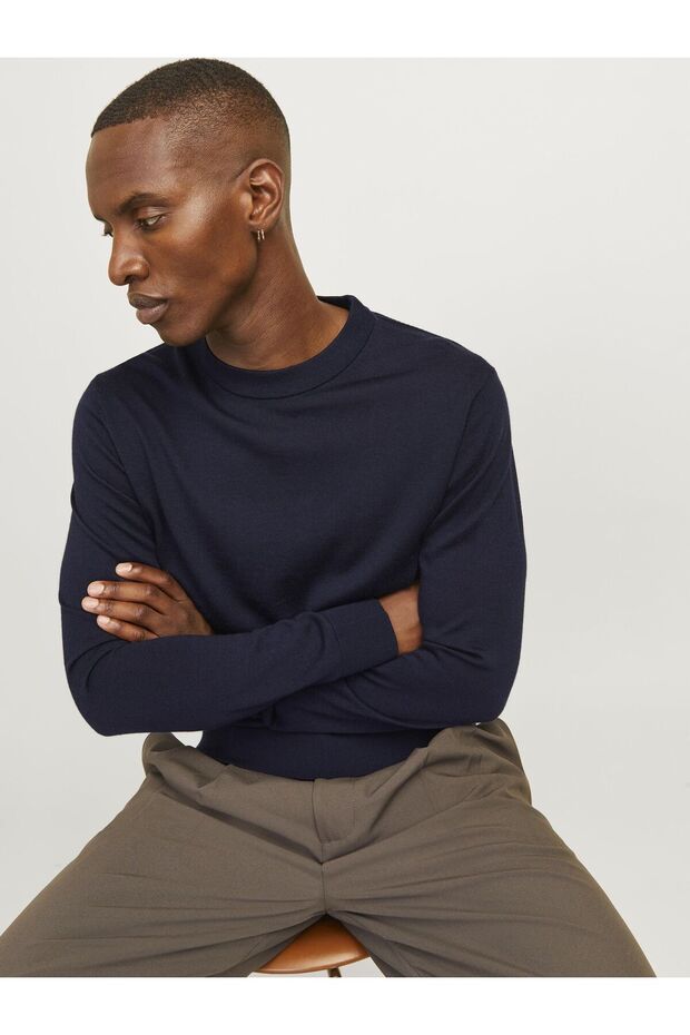 Rundhals ile Strickpullover Rundhals ile Einfarbig Strickpullover - 7