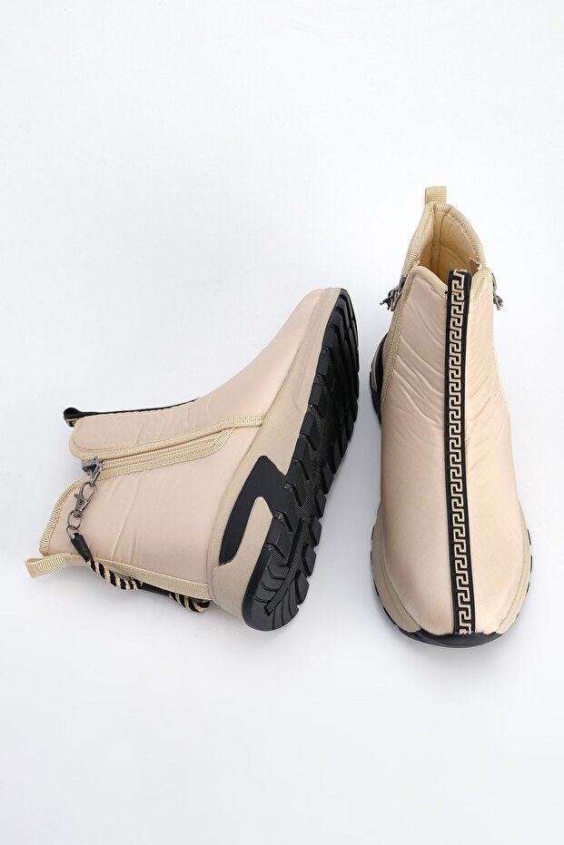 Damen Sportstiefel mit dicker Sohle und Reißverschluss Misra Beige - 7