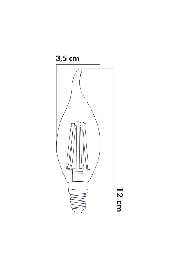 4w Led Rustik Ampul E14 Duy Gün Işığı 3200k 10 Adet Kıvrık Filament Led Ampul - 2