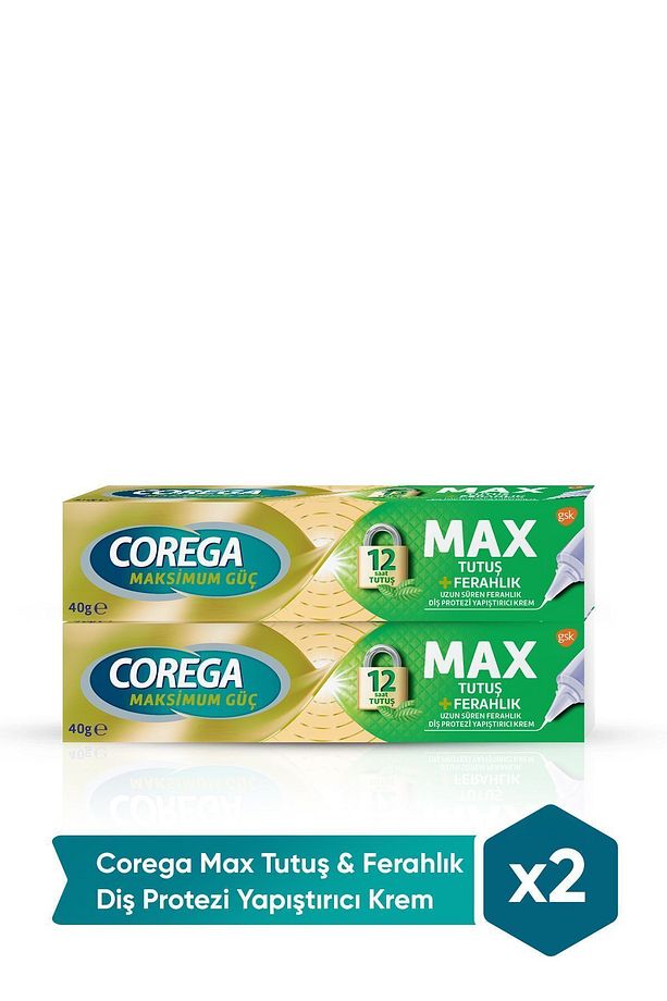 Max Tutuş & Ferahlık Diş Protezi Yapıştırıcı Krem 40g X 2 Adet - 1