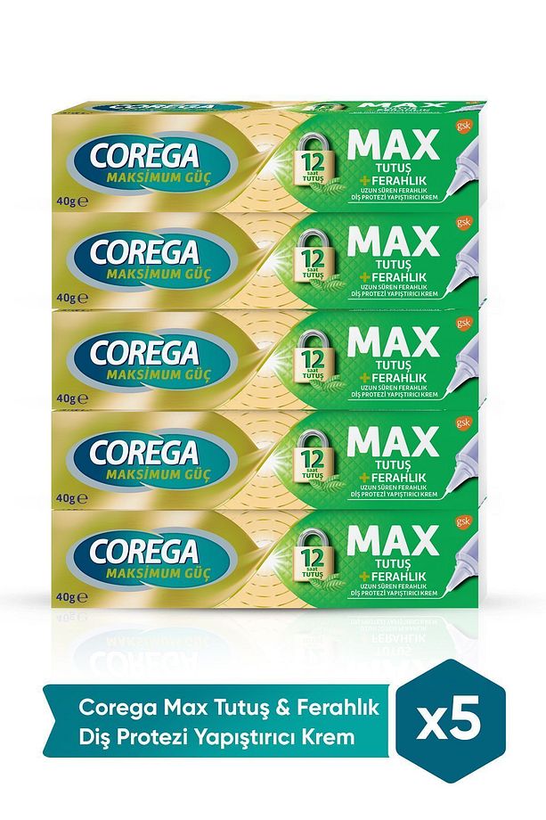 Max Tutuş & Ferahlık Diş Protezi Yapıştırıcı Krem 40g X 5 Adet - 1