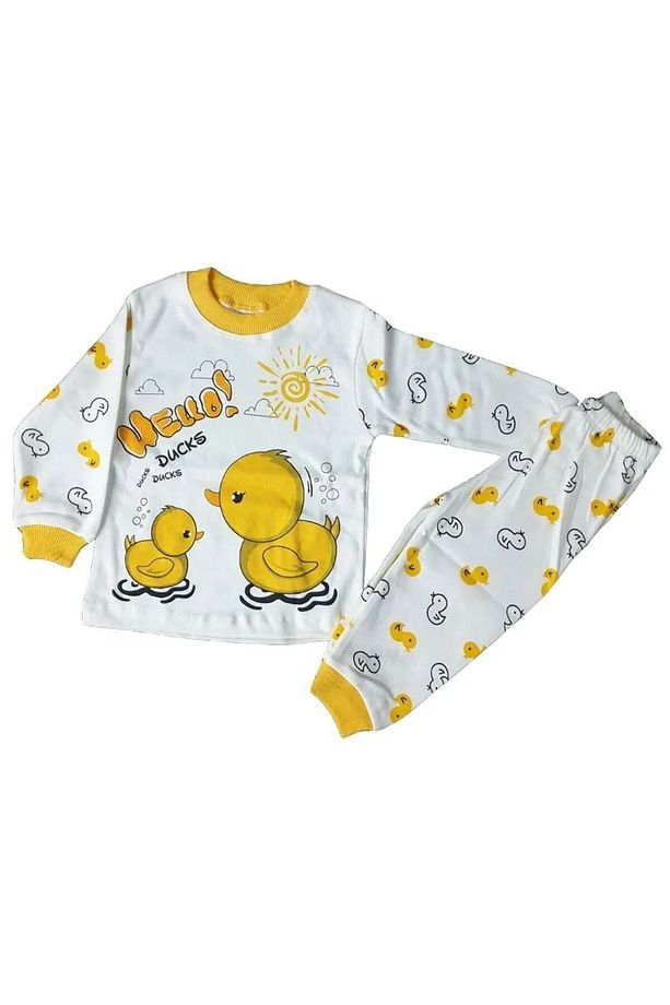 Süper Mini Ördekli Desenli Pijama Takımı - 1