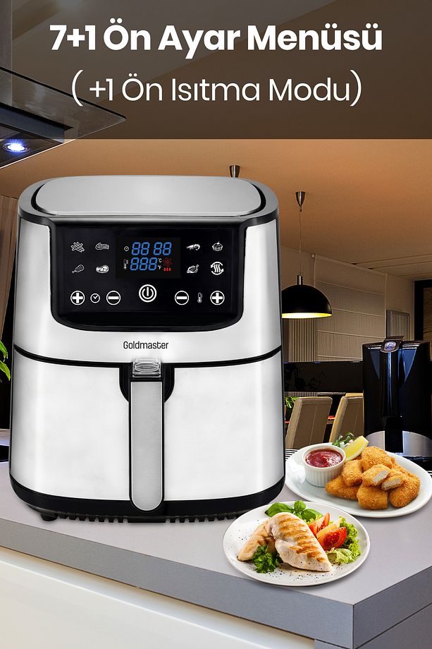 Maxchef 8 Litre Inox Geniş Hazneli Xxl Yeniden Isıtma Fonksiyonlu Airfryer Sıcak Hava Fritözü - 6