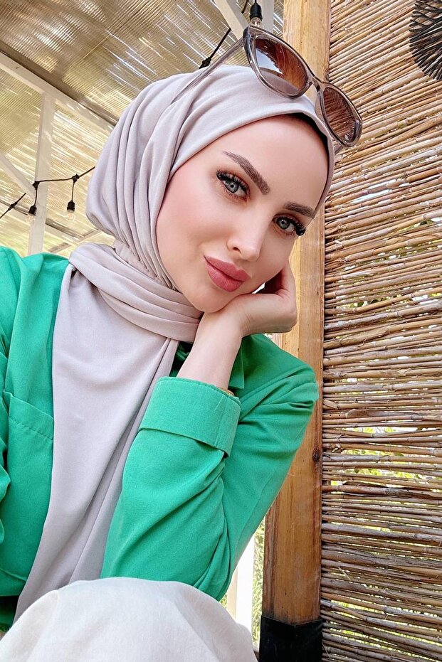 Shawl Women's Beige Snap Fastener Ready-To-Wear Shawl