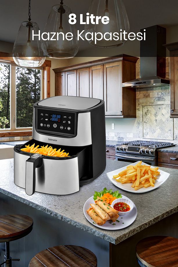 Maxchef 8 Litre Inox Geniş Hazneli Xxl Yeniden Isıtma Fonksiyonlu Airfryer Sıcak Hava Fritözü - 5
