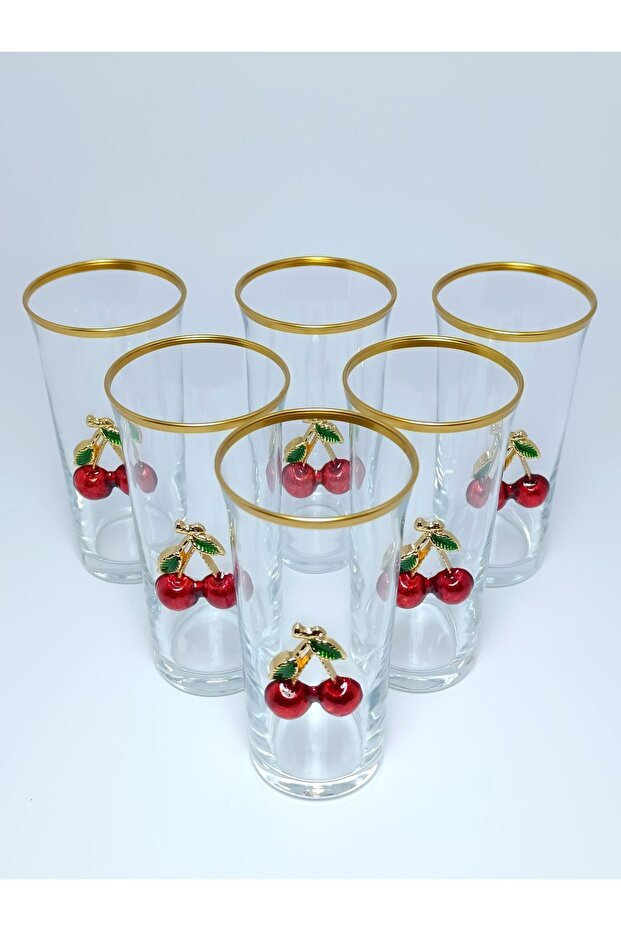 6-Piece Gold Cherry Glass Set