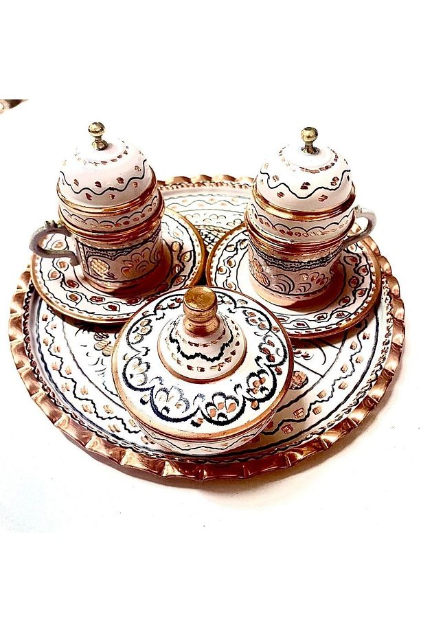 Bakır Fincan Takımı 2 Li Set - 1