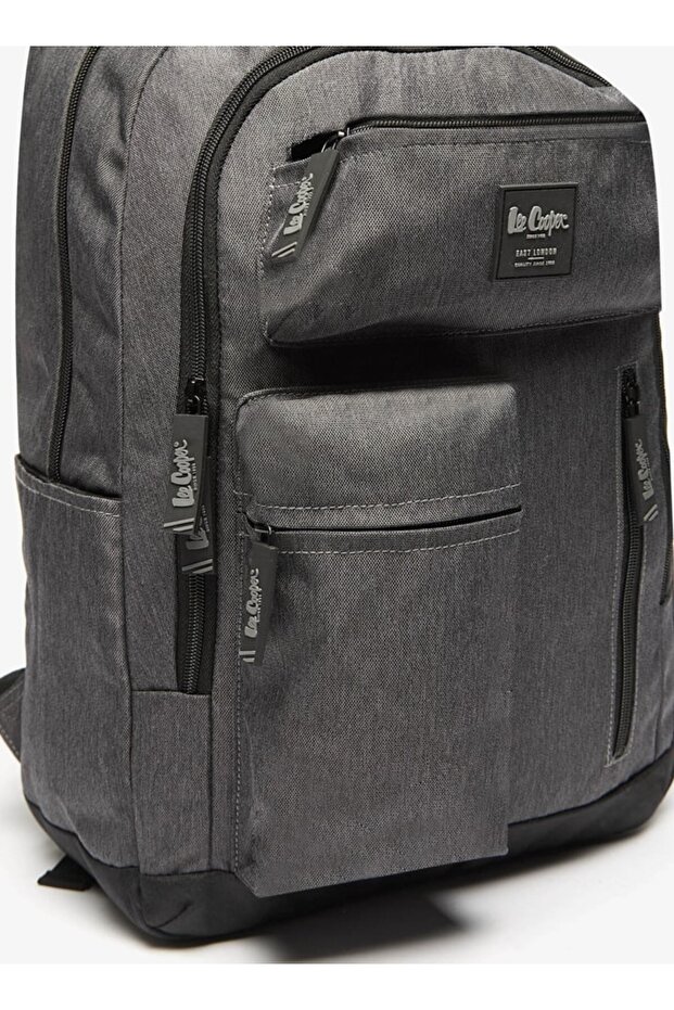 Solid Backpack with Adjustable Straps and Zip Closure - 32x15x47 cm - 3