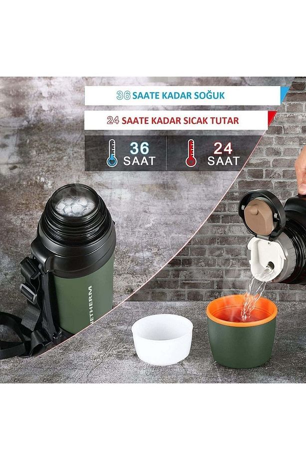 Paslanmaz Çelik Tutacaklı ve Askı Aparatlı 2lt Termos - 2