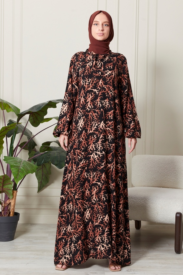 Mevlane Bell Dress Cotton Viscose Fabric Mother's Prayer Dress Wide Size Range