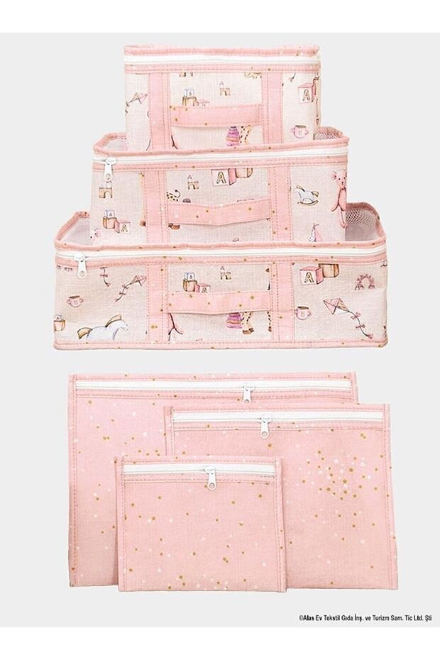 Birth Preparation Baby Care Multi-Purpose Organizer 6 Pieces (Pink)