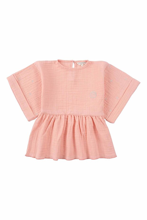 Kimono Sleeve Children's Blouse Pink Organic Cotton