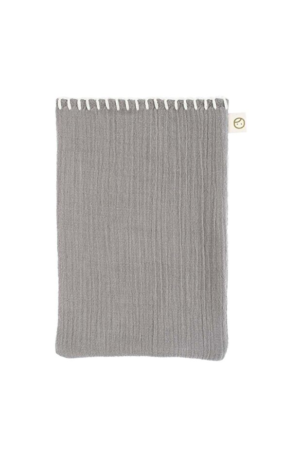 Muslin Baby Bath Gloves Gray Organic Cotton