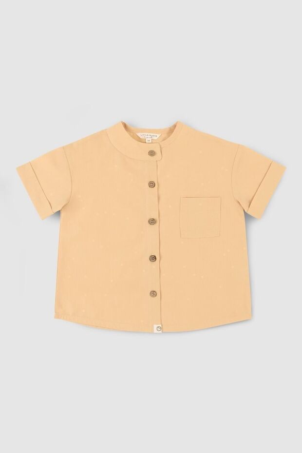 Organic Cotton Short Sleeve Children's Shirt Yellow Organic Cotton