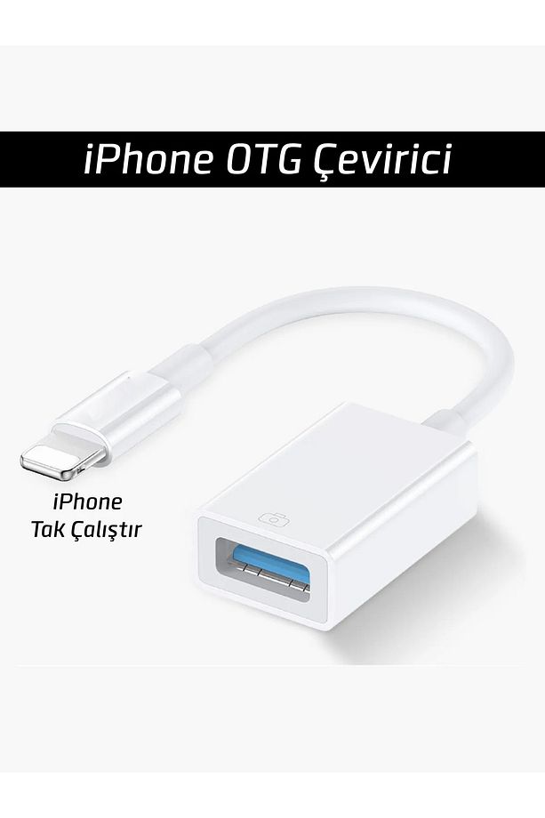 TÜM IPAD IPHONE CİHAZLARA UYUMLU LIGHTNING OTG ADAPTÖR (FLASH BELLEK MOUSE KLAVYE BAĞLAMAK İÇİN) - 1