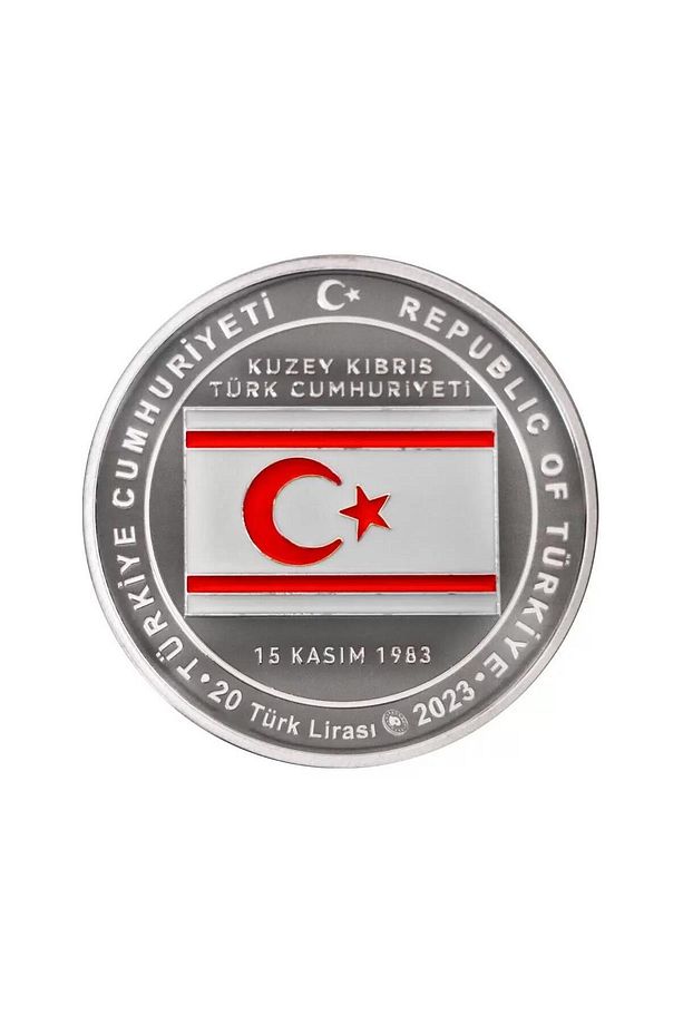 Kktc Kuruluş 40. Yıl 1 Ons 31.10 gram Gümüş Sikke Coin (925.0) - 1