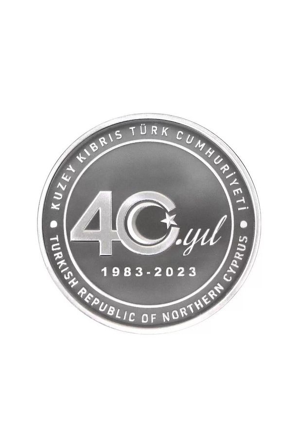 Kktc Kuruluş 40. Yıl 1 Ons 31.10 gram Gümüş Sikke Coin (925.0) - 2
