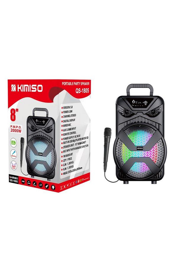 Pl-4582 Bt Usb Sd Aux 8 Inç Mikrofonlu Anfi Yüksek Ses Taşınabilir Rgb Işıklı Hoparlör - 2