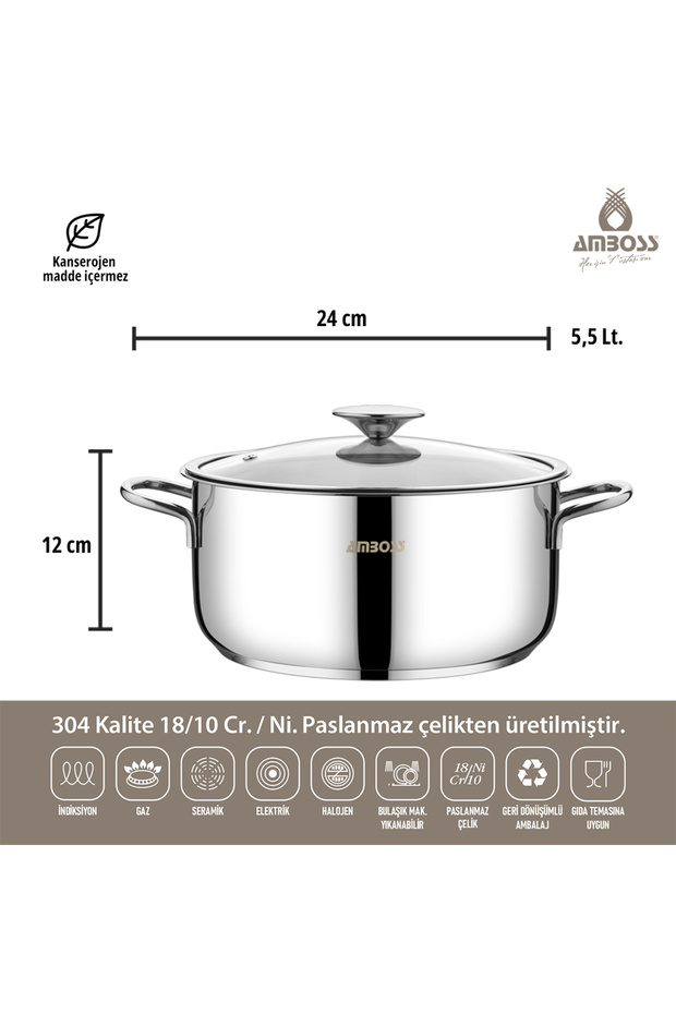 White 13 Parça Cool Çelik Tencere - Servis Seti - 5