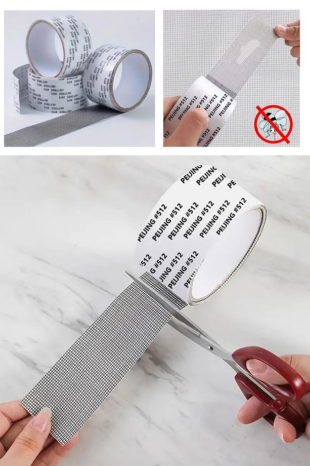 Güçlü Yapışkanlı Sineklik Tamir Bandı, Sinek Önleyici Yama Bandı 2 mt x 5 cm - 1