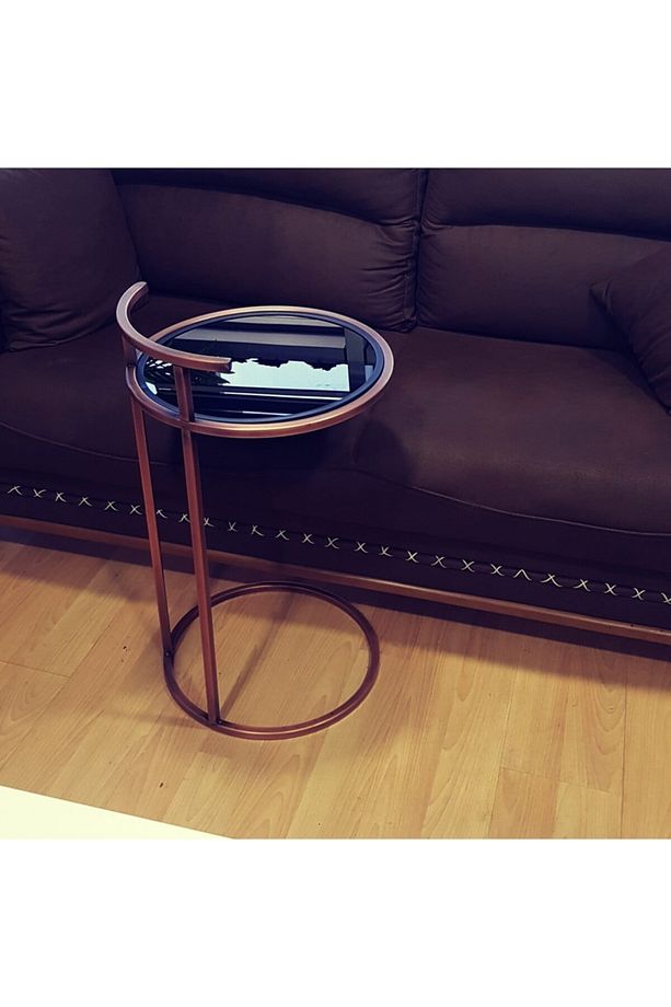 Siyah Yan Sehpa 70 x 40 x 40 cm Bakır Renk - 4