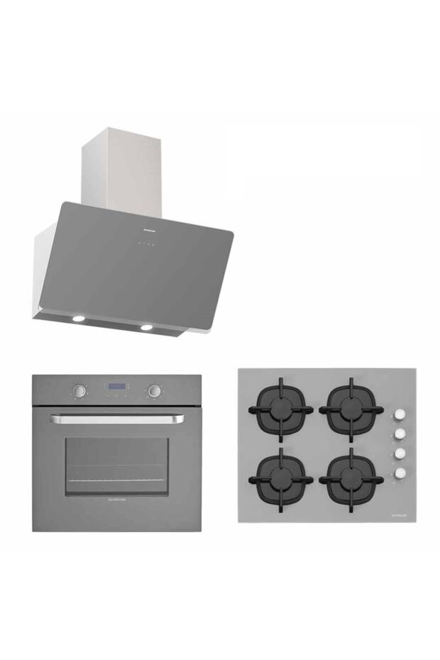 Silverline Gri Cam Ankastre Set 3457 Soho - Cs5343s01 - Bo6181s02 - 1