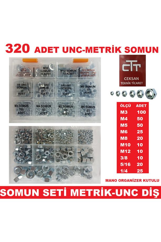 Somun Seti Metrik-unc 320 Adet Somun Seti - 1