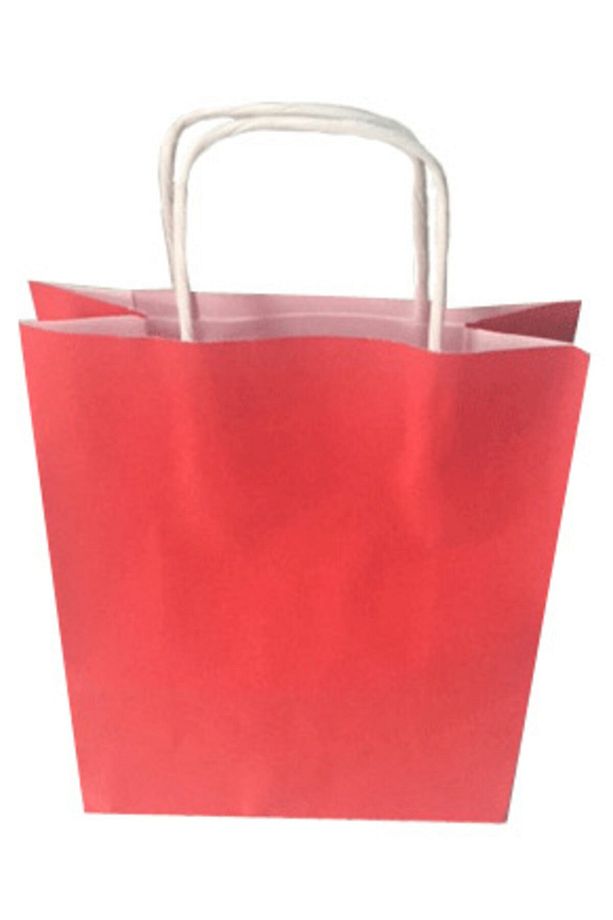 Kırmızı Çanta 25x12x31 ( 50 Adet ) ( Kağıt Poşet Çanta ) - 2