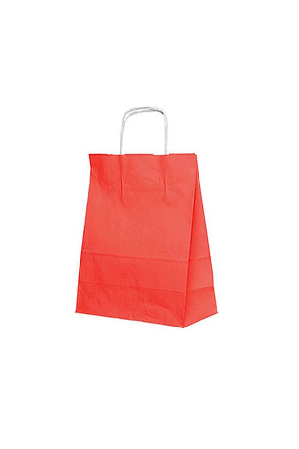 Kırmızı Çanta 25x12x31 ( 50 Adet ) ( Kağıt Poşet Çanta ) - 3