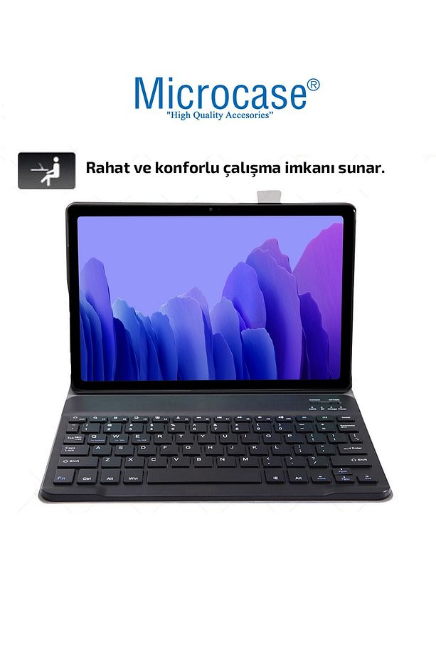 Samsung Galaxy Tab A7 T500 T505 T507 2020 10.4 Bluetooth Klavyeli Standlı Kılıf - Bkk1 - 2