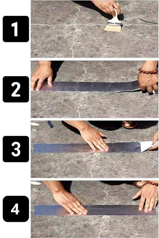 2 Adet 5 Mt Yüksek Sıcaklığa Dayanıklı Çatı Duvar Çatlak Onarıcı Yapışkan Bant Folyo 5 Cm - 6