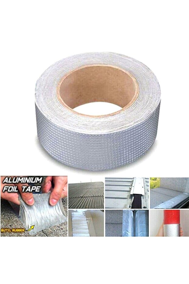 2 Adet 5 Mt Yüksek Sıcaklığa Dayanıklı Çatı Duvar Çatlak Onarıcı Yapışkan Bant Folyo 5 Cm - 8