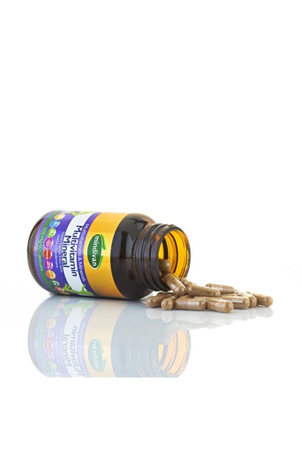 Multivitamin Mineral Kapsül Magnezyum C B3 B1 Kırmızı Ginseng D3 Kara Mürver Beta Glukan 60 Kapsül - 1