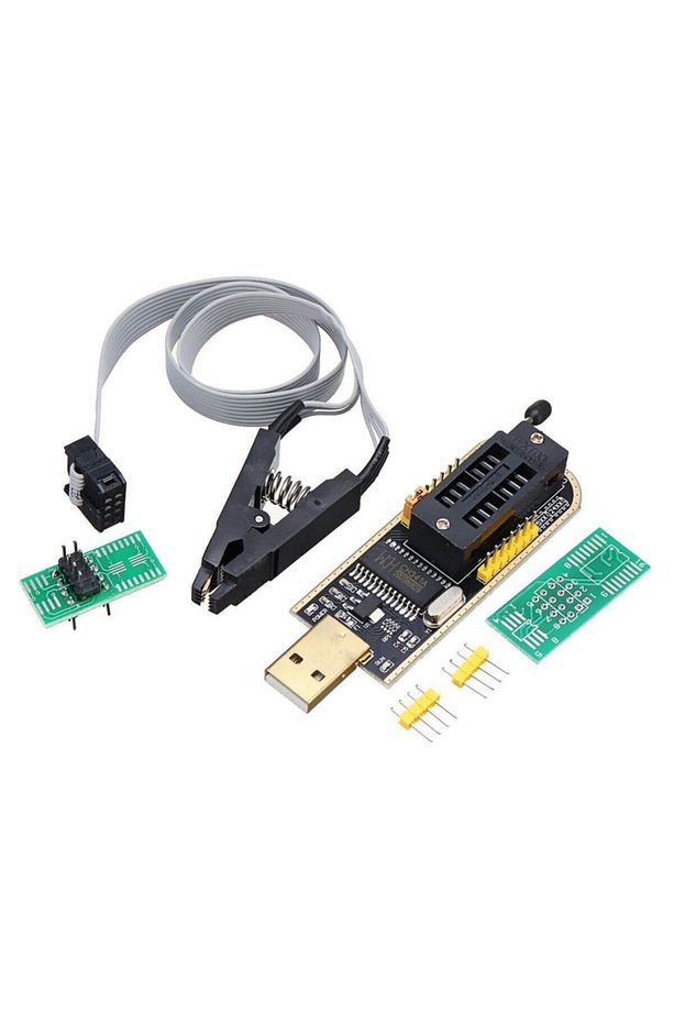 Usb Bios Flash Eeprom Programlayıcı Ch341a + Soıc8 Sop8 Test Klipsi - 1