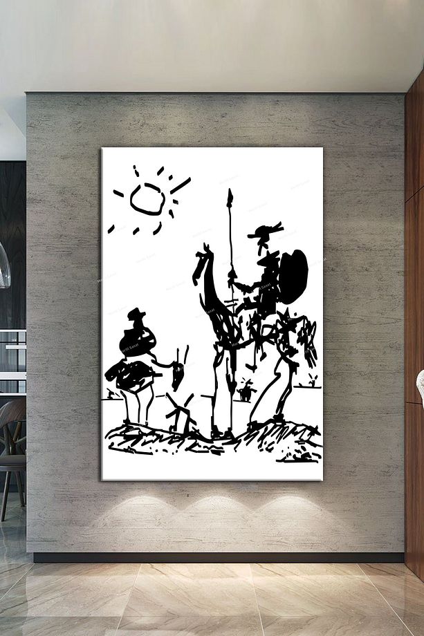 Pablo Picasso Don Kişot Don Quixote Kanvas Tablo - 1