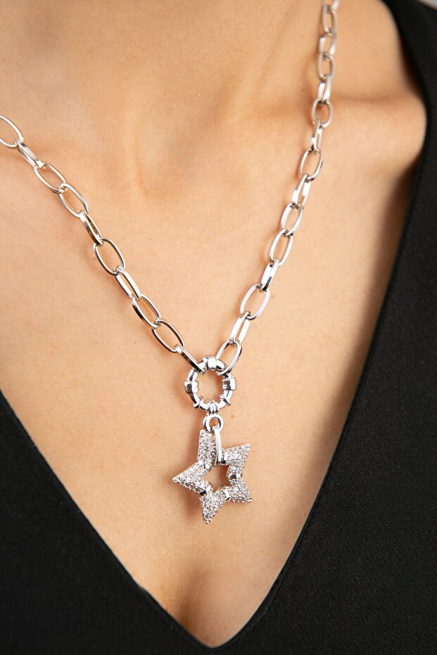 Women's Jewelled Star Model Necklace
