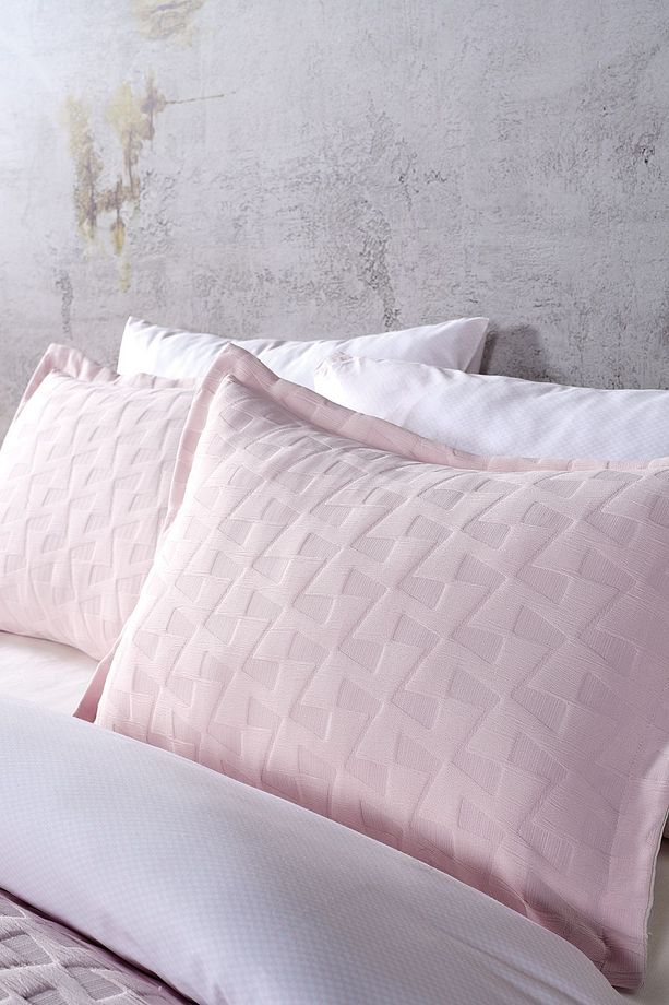Arya Çift King Size Yatak Örtüsü - Pudra - 5