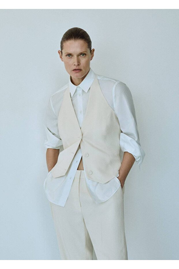 Düğmeli takım yelek - 6