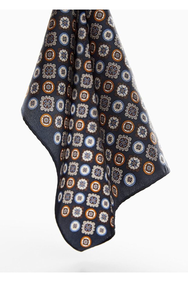 Desenli Ipek Cep Mendili - 1