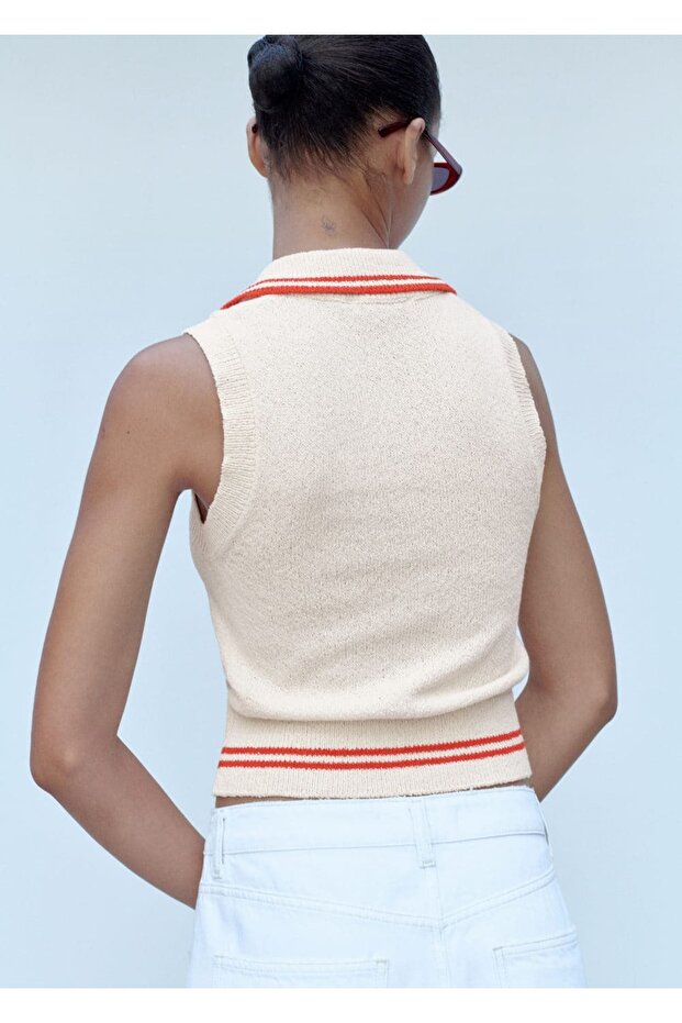 Çizgili örgü süveter - 4