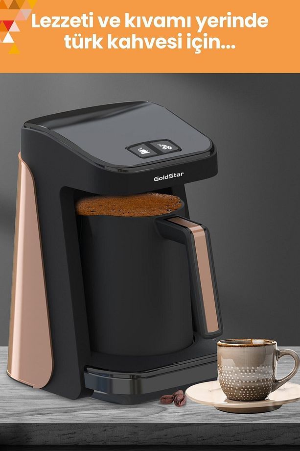Geniş Hazneli BPA Free Özellikli 5 Kişilik Türk Kahve Makinesi Siyah Gold ST-7345EG - 6